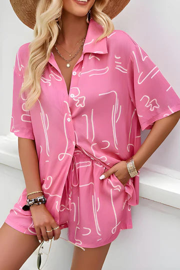CARMEN - TENUE D'ÉTÉ AVEC CHEMISE ET SHORT À IMPRIMÉ FLORAL
