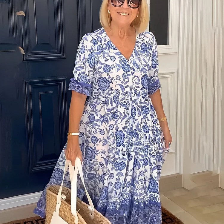 SAMANTHA™ | V-NECK FLORAL DRESS