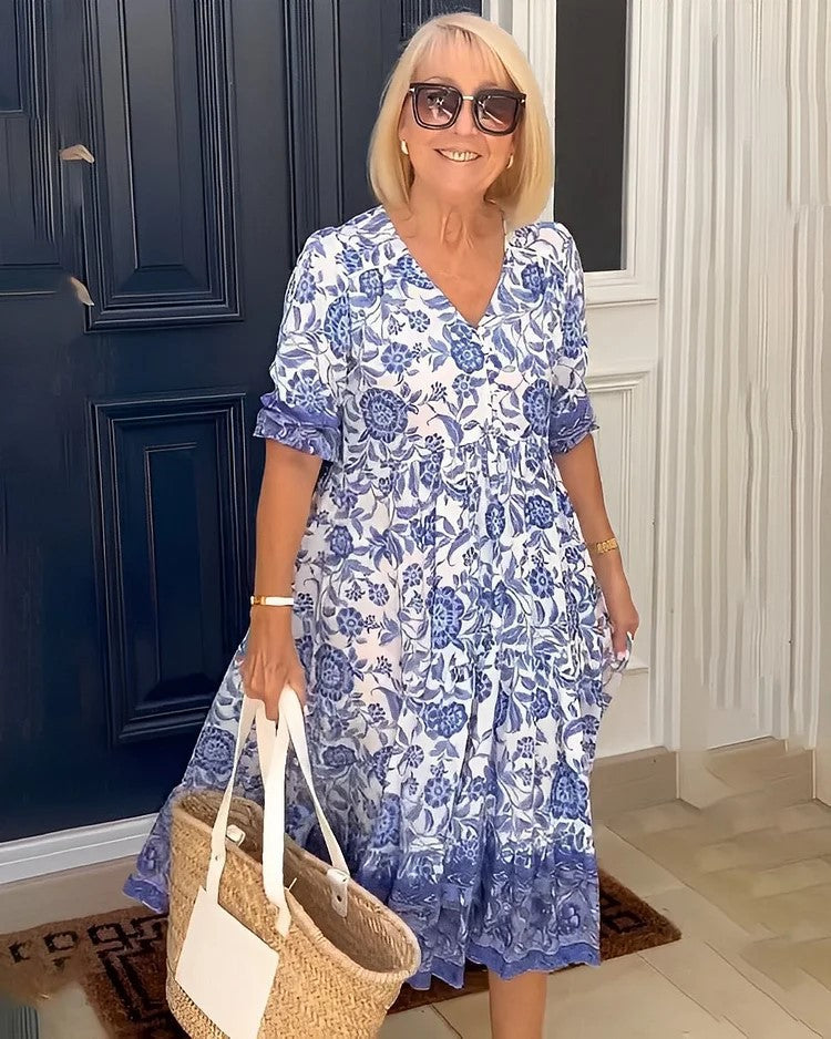 SAMANTHA™ | V-NECK FLORAL DRESS