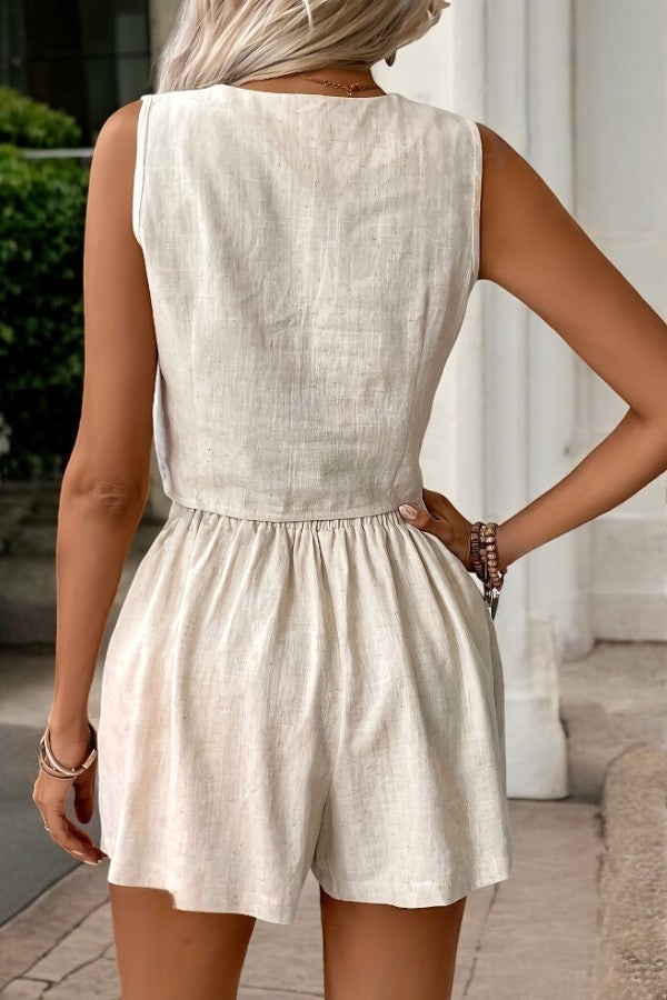 HARLOW - ENSEMBLE GILET SANS MANCHES ET SHORT TENDANCE