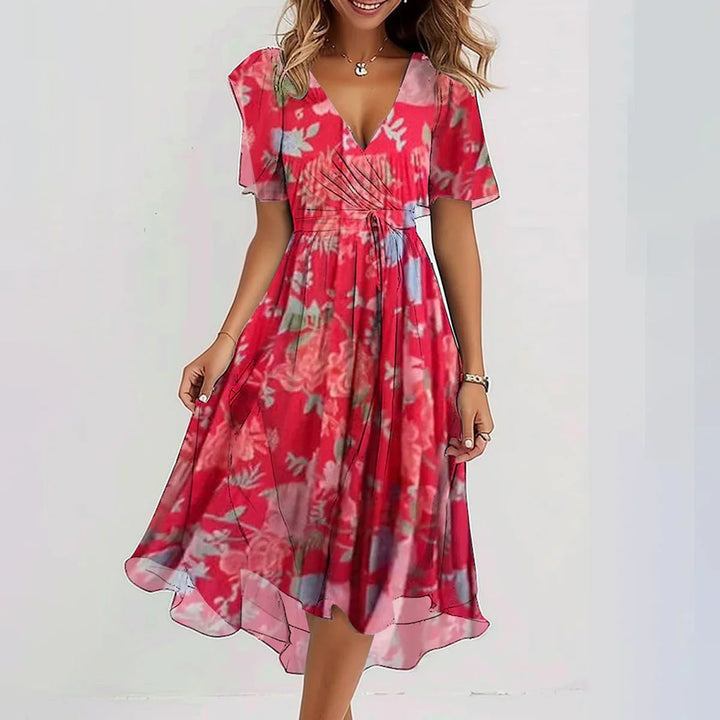 LIZA™ | VIBRANT ABSTRACT MIDI DRESS
