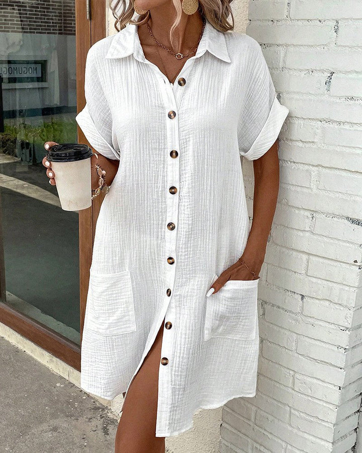 MELINA™ | ROBE CHEMISE BOUTONNÉE SANS EFFORT