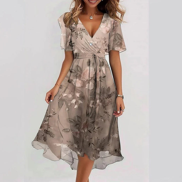 LIZA™ | VIBRANT ABSTRACT MIDI DRESS