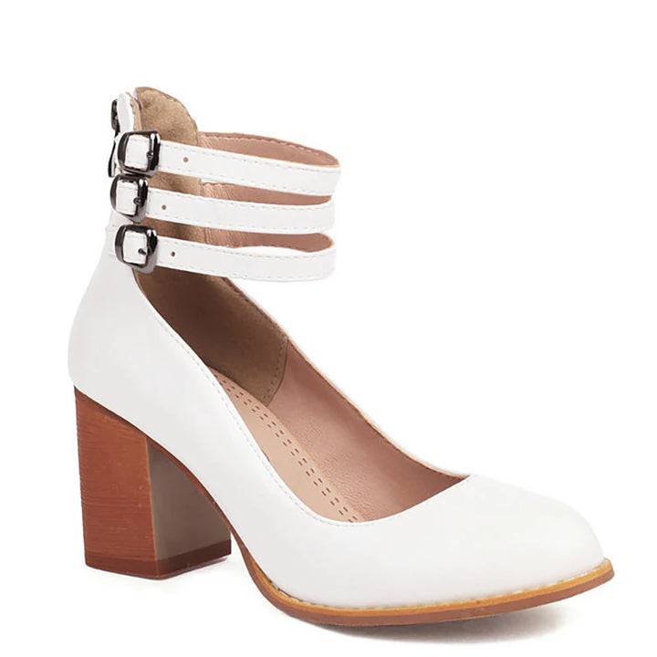 CASILDA™ | SMOOTH SANDALS WITH ANKLE STRAP AND BLOCK HEEL