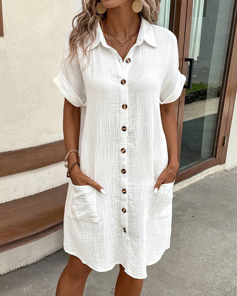 MELINA™ | ROBE CHEMISE BOUTONNÉE SANS EFFORT