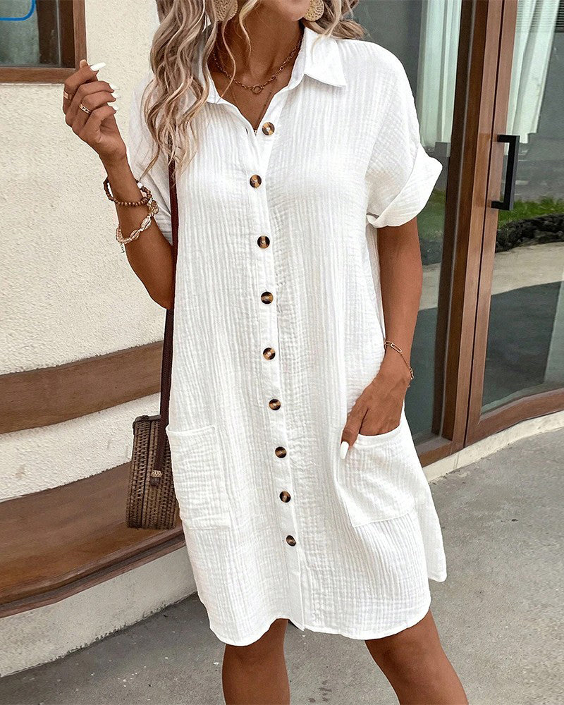 MELINA™ | ROBE CHEMISE BOUTONNÉE SANS EFFORT