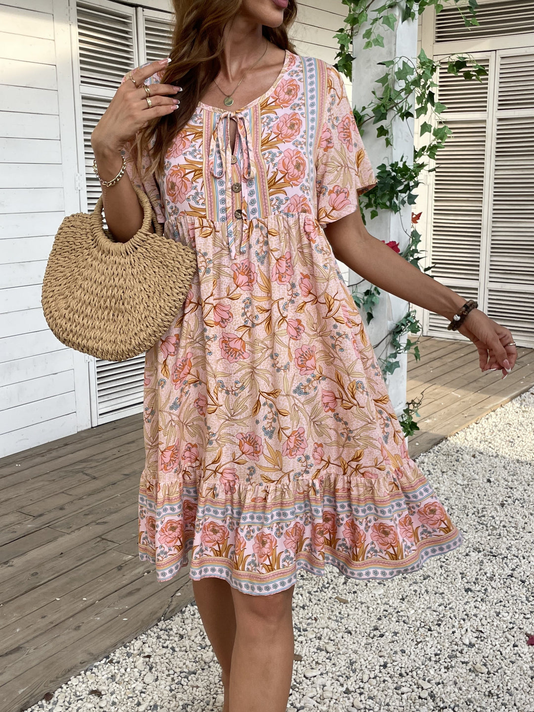 ZARA™ | FLORAL DRESS WITH TIE AT THE BACK