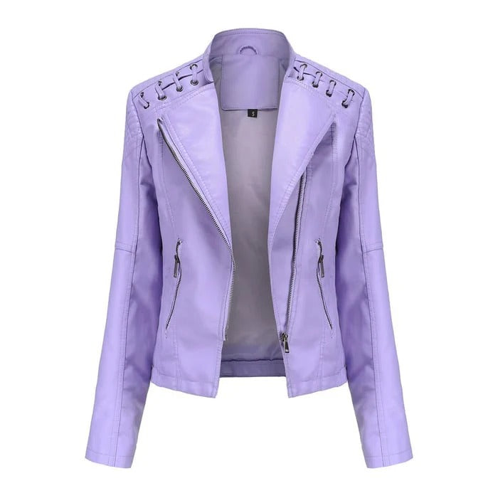 OLIVIA | WASHED LAMBSKIN LEATHER JACKET