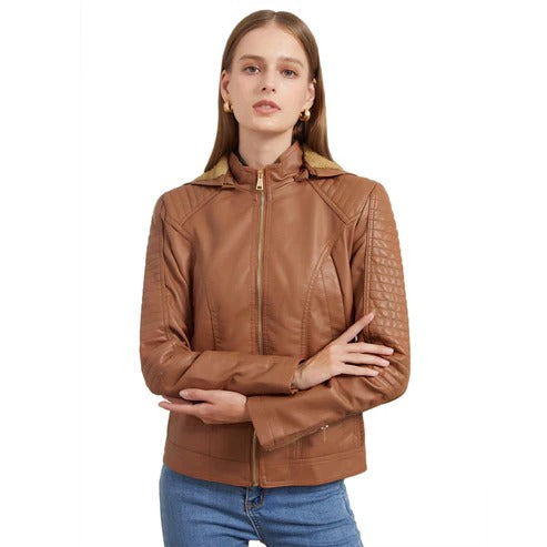 AMELIA | LEATHER JACKET WITH VELVET LINING