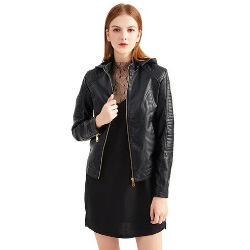 AMELIA | LEATHER JACKET WITH VELVET LINING