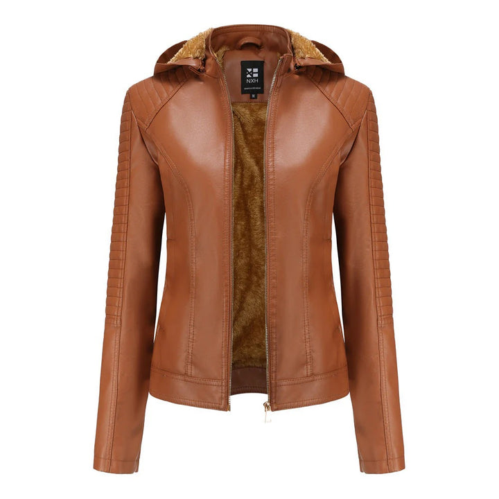 AMELIA | LEATHER JACKET WITH VELVET LINING