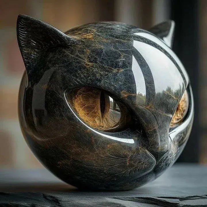 NYXCHARM - MYSTICAL BLACK CAT HEAD SCULPTURE