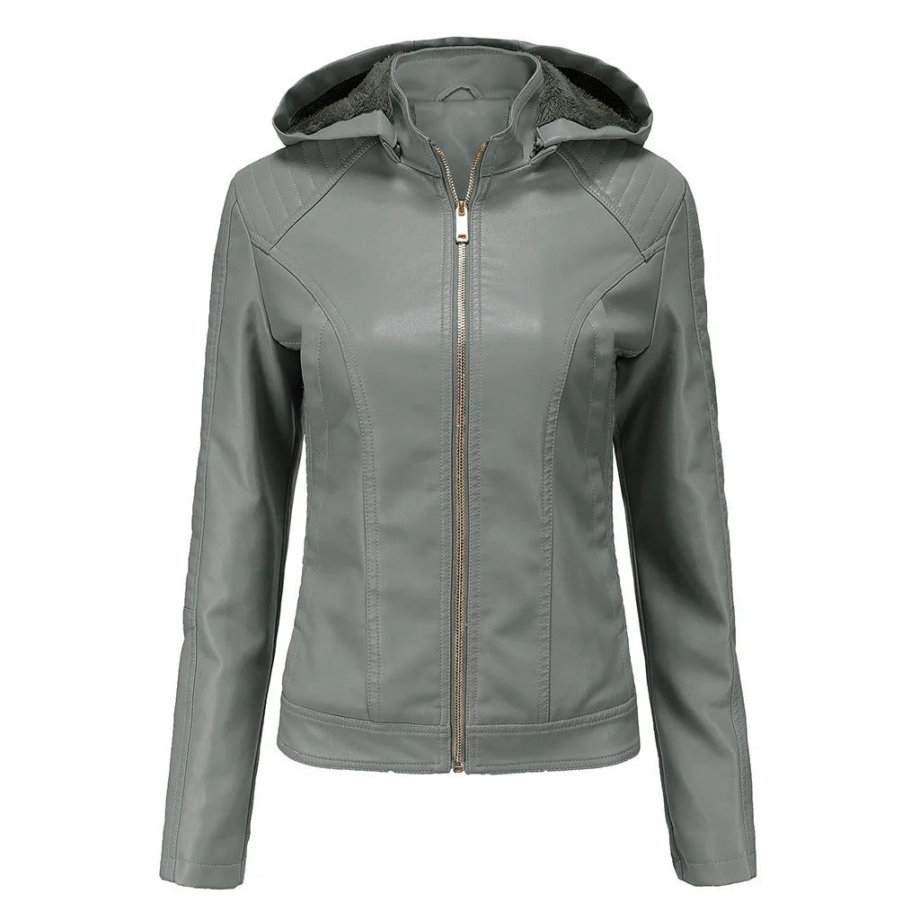 AMELIA | LEATHER JACKET WITH VELVET LINING