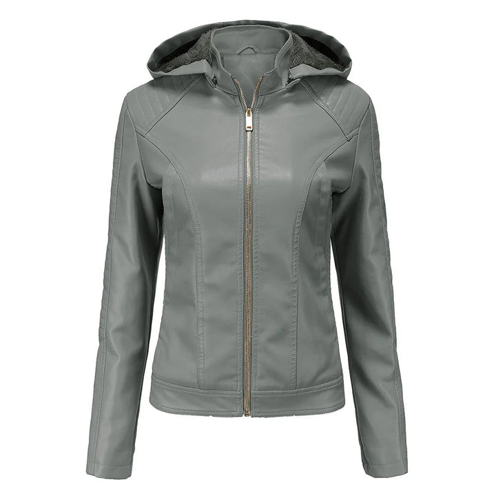 AMELIA | LEATHER JACKET WITH VELVET LINING