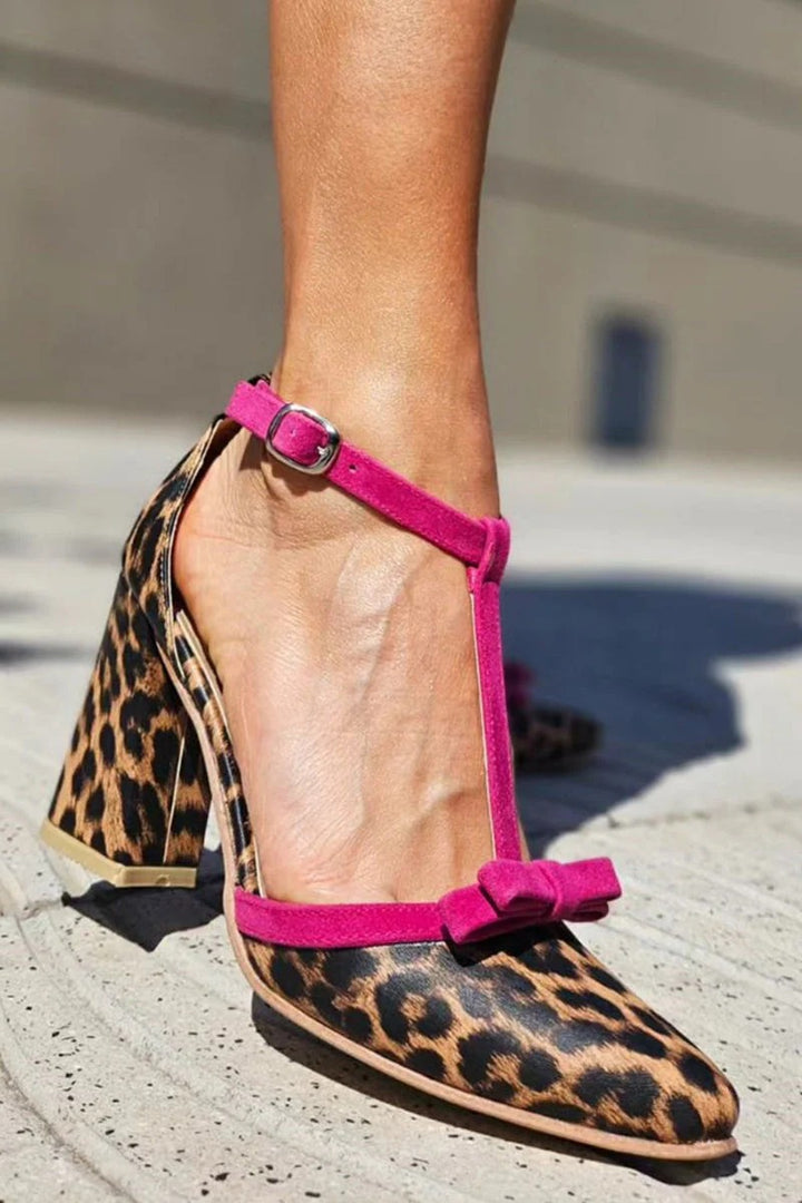 BEAUU™ | LEOPARD PRINT SANDALS WITH COLOURFUL DETAILS