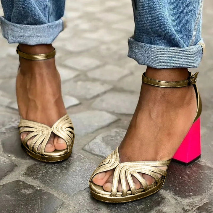 SOISE™ | CLASSIC SANDALS WITH ANKLE STRAP AND OPEN TOE