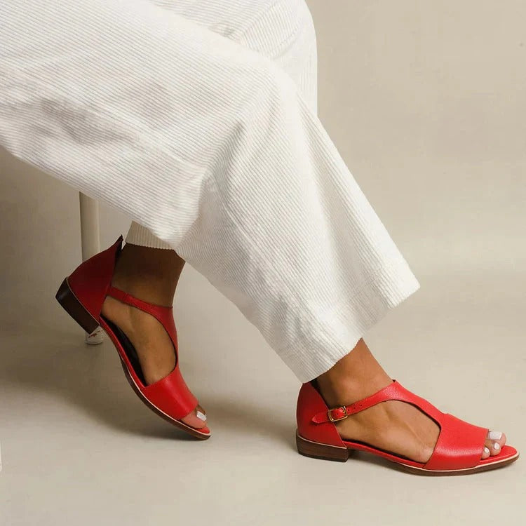 ALBINA™| ELEGANT OPEN LOW SANDALS WITH STRAP FOR A SOPHISTICATED LOOK