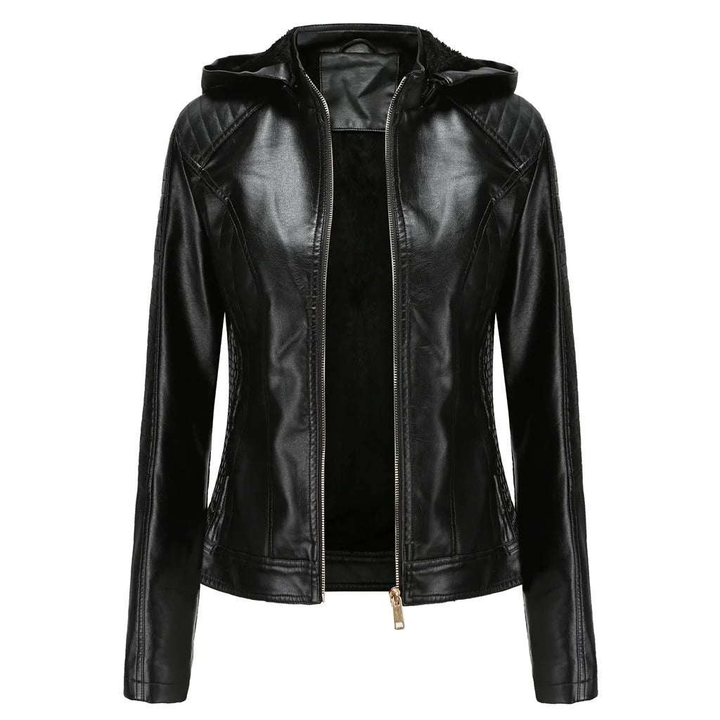 AMELIA | LEATHER JACKET WITH VELVET LINING