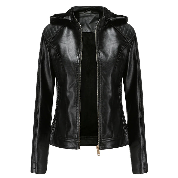 AMELIA | LEATHER JACKET WITH VELVET LINING
