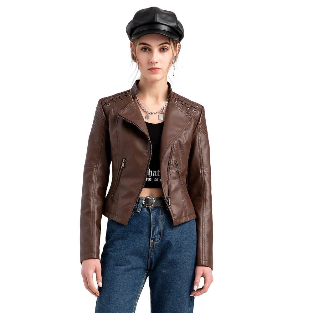 OLIVIA | WASHED LAMBSKIN LEATHER JACKET