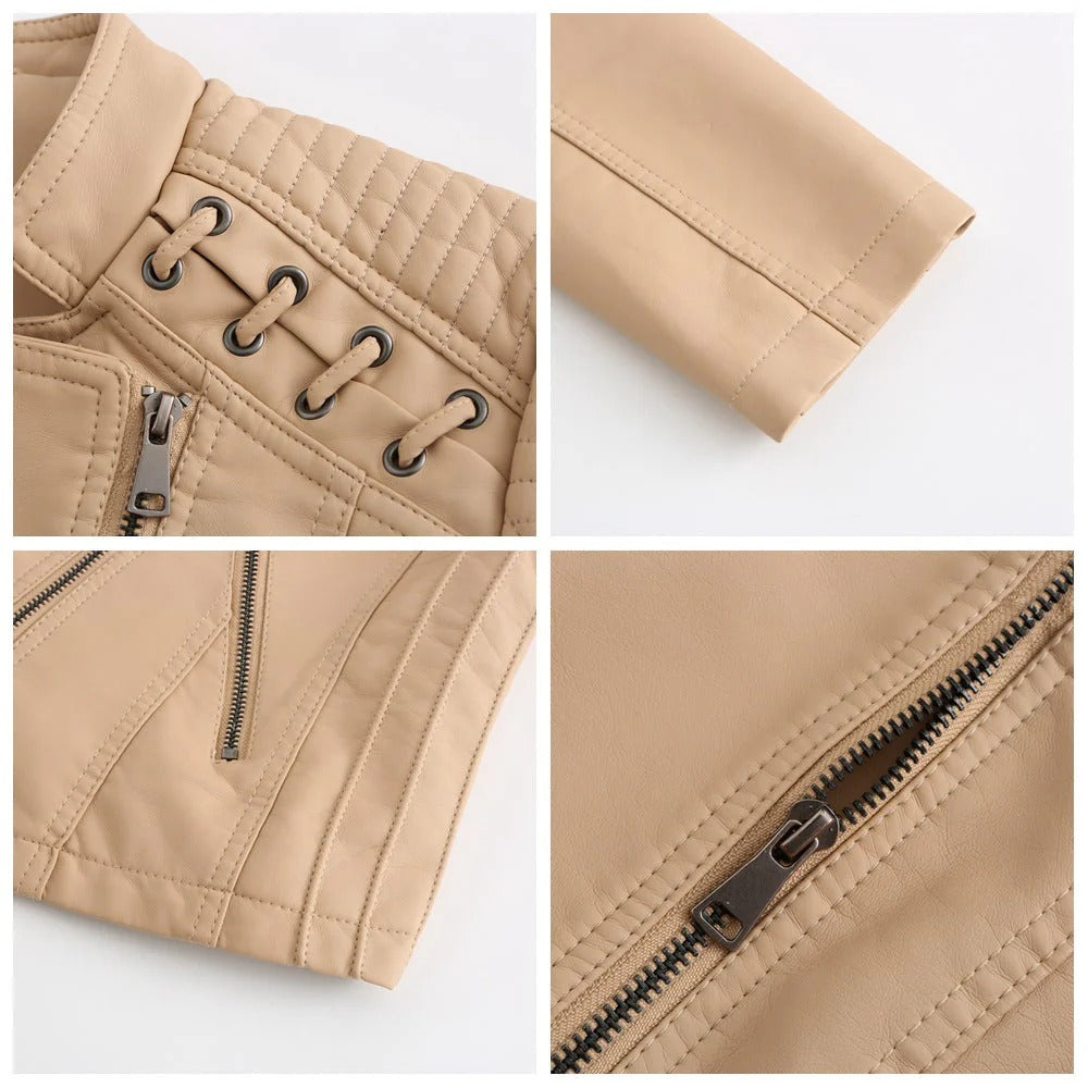 OLIVIA | WASHED LAMBSKIN LEATHER JACKET