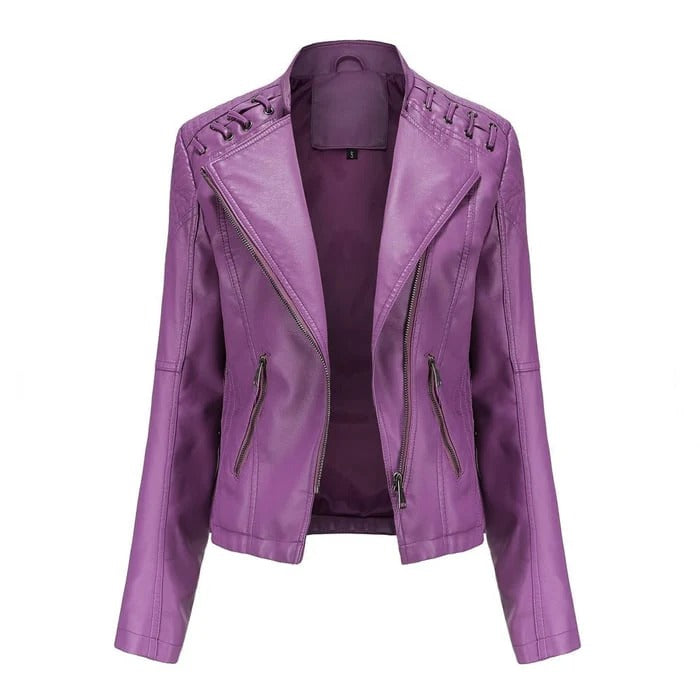OLIVIA | WASHED LAMBSKIN LEATHER JACKET