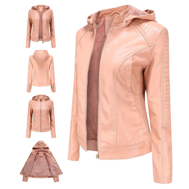 AMELIA | LEATHER JACKET WITH VELVET LINING