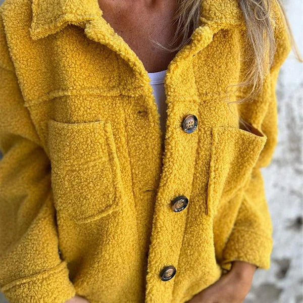 DION™ - VESTE COURTE EN LAINE À REVERS