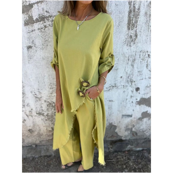 Celest™ | Costume élégant en coton et lin