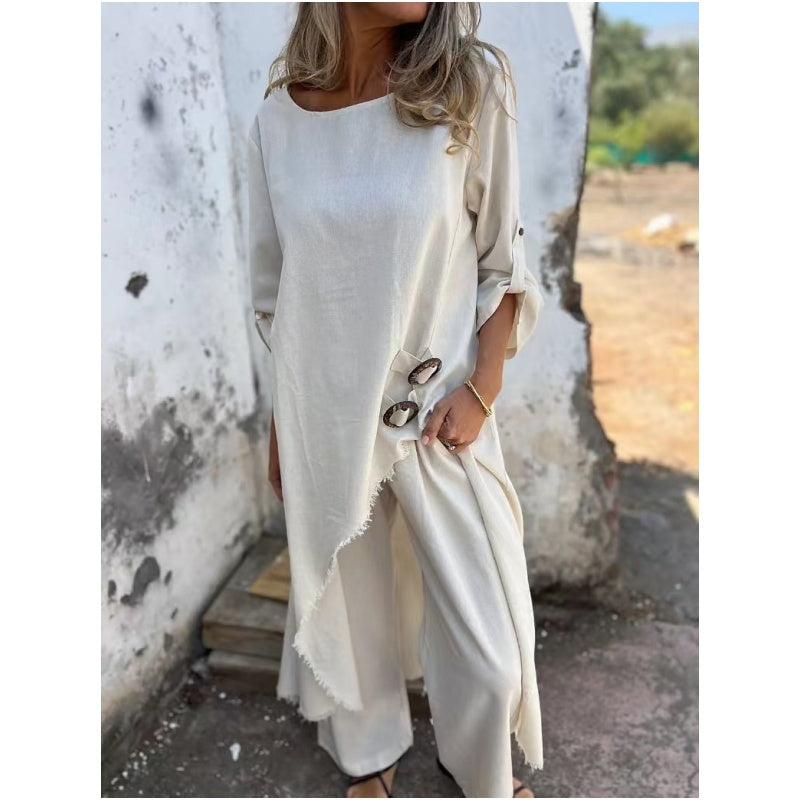 Celest™ | Costume élégant en coton et lin