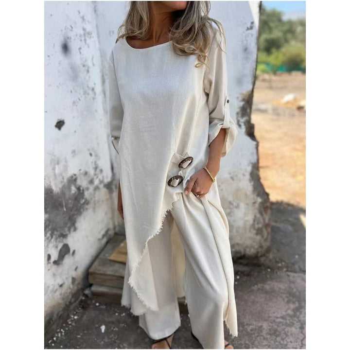 Celest™ | Costume élégant en coton et lin