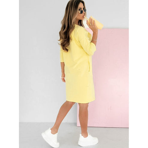 🌸Spécialités Printemps🌸👗Robe col rond manches 3/4 avec poches