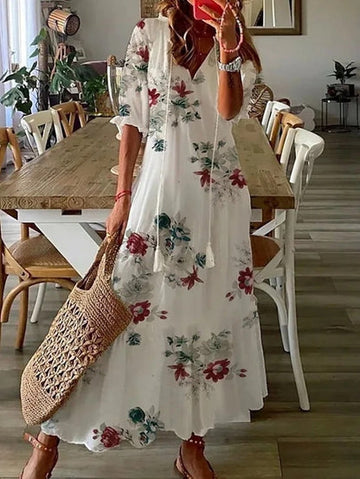 EVAN™ | ELEGANT BOHEMIAN DRESS WITH BELLY COVERAGE